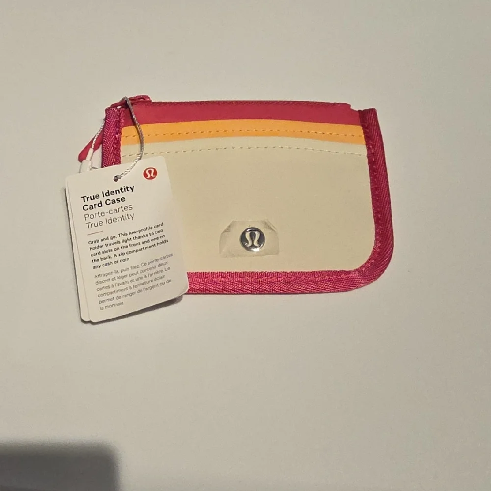 Lululemon Athletica Pink and Cream Card Holder